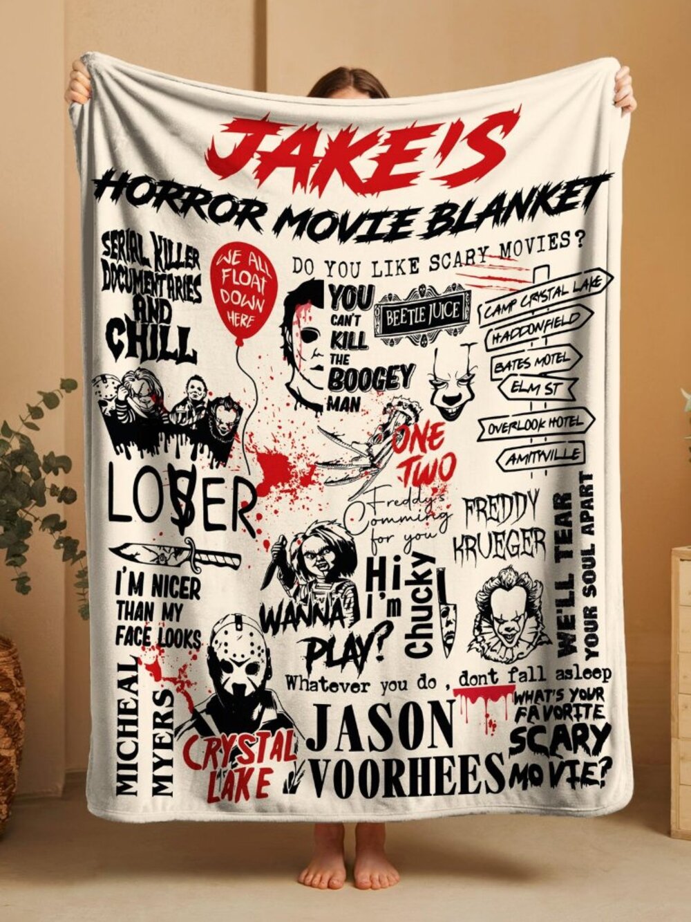 Horror Movie Blanket Halloween Decor - Picture 2 of 2